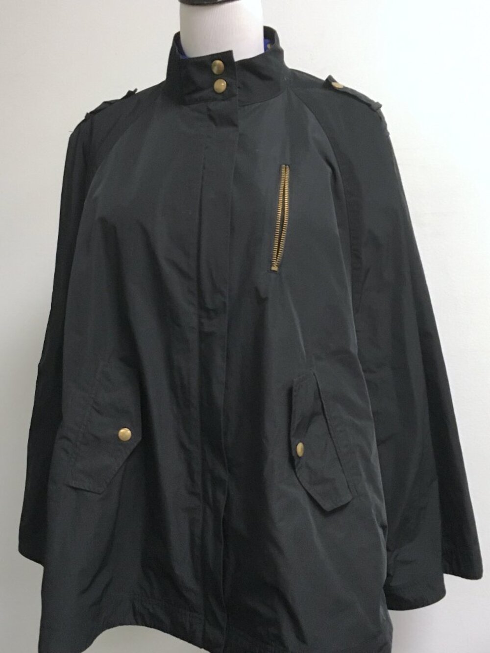 Marina Rinaldi black rain poncho jacket L